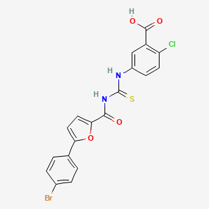 molecular formula C19H12BrClN2O4S B3661347 5-[[5-(4-Bromophenyl)furan-2-carbonyl]carbamothioylamino]-2-chlorobenzoic acid 