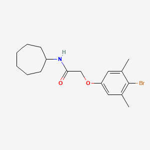 molecular formula C17H24BrNO2 B3661434 2-(4-bromo-3,5-dimethylphenoxy)-N-cycloheptylacetamide 