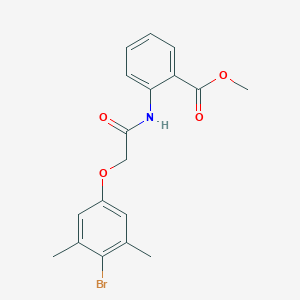 molecular formula C18H18BrNO4 B3661475 methyl 2-{[(4-bromo-3,5-dimethylphenoxy)acetyl]amino}benzoate 