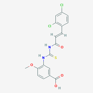 molecular formula C18H14Cl2N2O4S B3661525 3-[({[3-(2,4-dichlorophenyl)acryloyl]amino}carbonothioyl)amino]-4-methoxybenzoic acid 