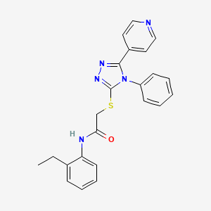 molecular formula C23H21N5OS B3661548 N-(2-ethylphenyl)-2-{[4-phenyl-5-(4-pyridinyl)-4H-1,2,4-triazol-3-yl]thio}acetamide 