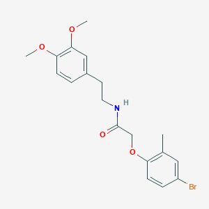 molecular formula C19H22BrNO4 B3661560 2-(4-bromo-2-methylphenoxy)-N-[2-(3,4-dimethoxyphenyl)ethyl]acetamide 
