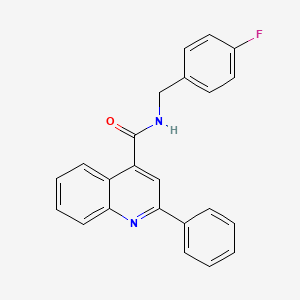 molecular formula C23H17FN2O B3661611 N-[(4-fluorophenyl)methyl]-2-phenylquinoline-4-carboxamide 