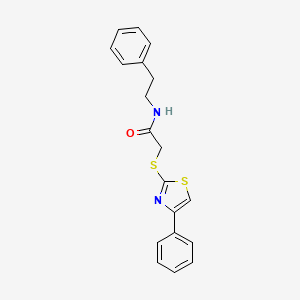 molecular formula C19H18N2OS2 B3661672 N-(2-phenylethyl)-2-[(4-phenyl-1,3-thiazol-2-yl)sulfanyl]acetamide 