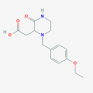 molecular formula C15H20N2O4 B366171 2-[1-(4-Ethoxybenzyl)-3-oxo-2-piperazinyl]-acetic acid CAS No. 1042696-40-1