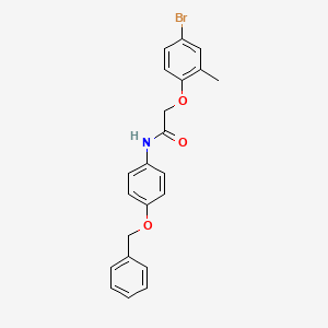 molecular formula C22H20BrNO3 B3661755 N-[4-(benzyloxy)phenyl]-2-(4-bromo-2-methylphenoxy)acetamide 