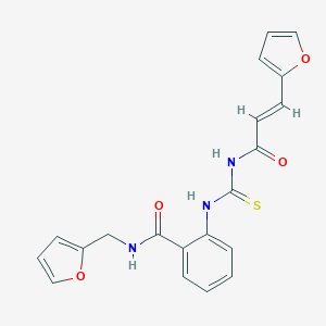 molecular formula C20H17N3O4S B366178 (E)-2-(3-(3-(furan-2-yl)acryloyl)thioureido)-N-(furan-2-ylmethyl)benzamide CAS No. 875175-97-6