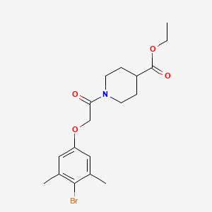 molecular formula C18H24BrNO4 B3661838 Ethyl 1-[(4-bromo-3,5-dimethylphenoxy)acetyl]piperidine-4-carboxylate 