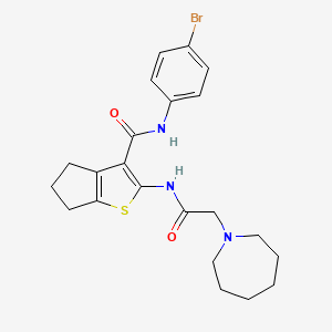 molecular formula C22H26BrN3O2S B3661863 2-[(1-azepanylacetyl)amino]-N-(4-bromophenyl)-5,6-dihydro-4H-cyclopenta[b]thiophene-3-carboxamide 