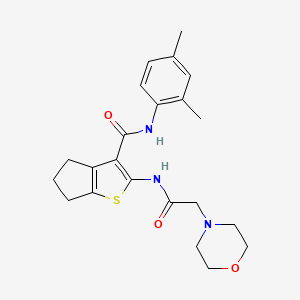 molecular formula C22H27N3O3S B3661891 N-(2,4-dimethylphenyl)-2-[(2-morpholin-4-ylacetyl)amino]-5,6-dihydro-4H-cyclopenta[b]thiophene-3-carboxamide 