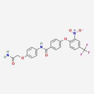 molecular formula C22H16F3N3O6 B3661905 N-[4-(2-amino-2-oxoethoxy)phenyl]-4-[2-nitro-4-(trifluoromethyl)phenoxy]benzamide 