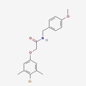 molecular formula C18H20BrNO3 B3661943 2-(4-bromo-3,5-dimethylphenoxy)-N-(4-methoxybenzyl)acetamide 