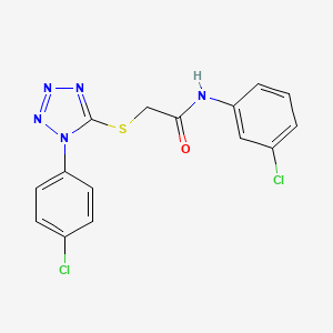 molecular formula C15H11Cl2N5OS B3661969 N-(3-chlorophenyl)-2-[1-(4-chlorophenyl)tetrazol-5-yl]sulfanylacetamide 