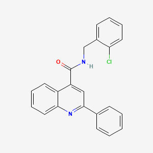 molecular formula C23H17ClN2O B3661983 N-[(2-chlorophenyl)methyl]-2-phenylquinoline-4-carboxamide 