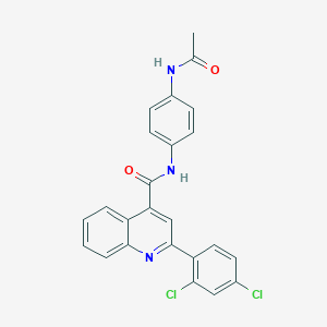 molecular formula C24H17Cl2N3O2 B3662062 N-(4-acetamidophenyl)-2-(2,4-dichlorophenyl)quinoline-4-carboxamide 