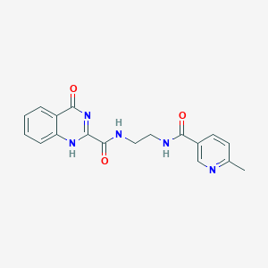molecular formula C18H17N5O3 B366256 4-hydroxy-N-(2-{[(6-methylpyridin-3-yl)carbonyl]amino}ethyl)quinazoline-2-carboxamide CAS No. 954811-68-8