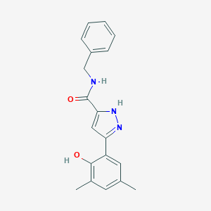 molecular formula C19H19N3O2 B366291 N-benzyl-5-(2-hydroxy-3,5-dimethylphenyl)-1H-pyrazole-3-carboxamide CAS No. 879467-22-8