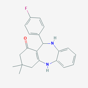 molecular formula C21H21FN2O B366329 11-(4-fluorophenyl)-3,3-dimethyl-2,3,4,5,10,11-hexahydro-1H-dibenzo[b,e][1,4]diazepin-1-one 
