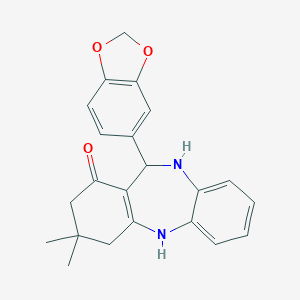 6-(1,3-benzodioxol-5-yl)-9,9-dimethyl-6,8,10,11-tetrahydro-5H-benzo[b][1,4]benzodiazepin-7-one