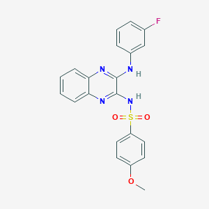 N-[3-(3-fluoroanilino)quinoxalin-2-yl]-4-methoxybenzenesulfonamide