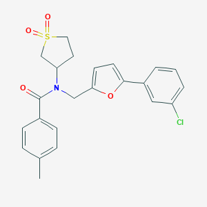 molecular formula C23H22ClNO4S B366350 N-{[5-(3-chlorophenyl)furan-2-yl]methyl}-N-(1,1-dioxidotetrahydrothiophen-3-yl)-4-methylbenzamide CAS No. 898491-05-9