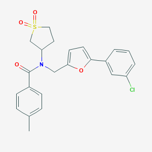 N-{[5-(3-chlorophenyl)furan-2-yl]methyl}-N-(1,1-dioxidotetrahydrothiophen-3-yl)-4-methylbenzamide