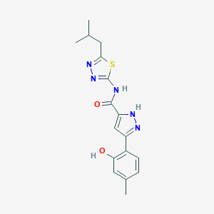 molecular formula C17H19N5O2S B366355 3-(2-hydroxy-4-methylphenyl)-N-(5-isobutyl-1,3,4-thiadiazol-2-yl)-1H-pyrazole-5-carboxamide CAS No. 1189316-22-0