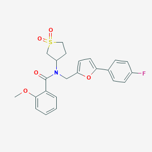 molecular formula C23H22FNO5S B366361 N-(1,1-dioxidotetrahydrothiophen-3-yl)-N-{[5-(4-fluorophenyl)furan-2-yl]methyl}-2-methoxybenzamide CAS No. 898629-98-6