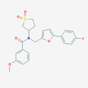 molecular formula C23H22FNO5S B366362 N-(1,1-dioxidotetrahydrothiophen-3-yl)-N-{[5-(4-fluorophenyl)furan-2-yl]methyl}-3-methoxybenzamide CAS No. 879565-27-2