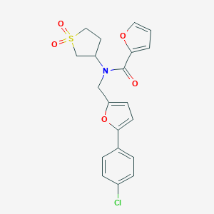 N-{[5-(4-chlorophenyl)furan-2-yl]methyl}-N-(1,1-dioxidotetrahydrothiophen-3-yl)furan-2-carboxamide