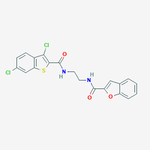molecular formula C20H14Cl2N2O3S B366378 N-(2-{[(3,6-dichloro-1-benzothiophen-2-yl)carbonyl]amino}ethyl)-1-benzofuran-2-carboxamide CAS No. 929861-77-8