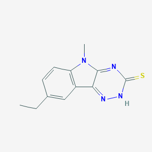 molecular formula C12H12N4S B366412 8-ethyl-5-methyl-5H-[1,2,4]triazino[5,6-b]indole-3-thiol CAS No. 702649-94-3