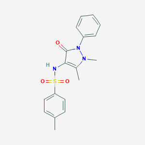 molecular formula C18H19N3O3S B366462 N-(1,5-dimethyl-3-oxo-2-phenyl-2,3-dihydro-1H-pyrazol-4-yl)-4-methylbenzenesulfonamide CAS No. 78439-89-1