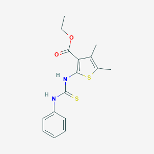 molecular formula C16H18N2O2S2 B366467 4,5-Dimethyl-2-(3-phenyl-thioureido)-thiophene-3-carboxylic acid ethyl ester CAS No. 59898-45-2