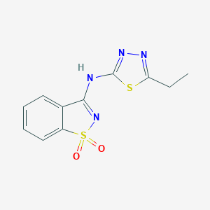 molecular formula C11H10N4O2S2 B366482 N-(5-ethyl-1,3,4-thiadiazol-2-yl)-1,2-benzothiazol-3-amine 1,1-dioxide CAS No. 361473-41-8