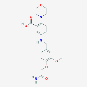 molecular formula C21H25N3O6 B366531 5-[[4-(2-氨基-2-氧代乙氧基)-3-甲氧基苯基]甲基氨基]-2-(4-吗啉基)苯甲酸 CAS No. 765924-80-9