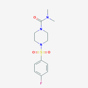 molecular formula C13H18FN3O3S B366608 4-(4-fluorophenyl)sulfonyl-N,N-dimethylpiperazine-1-carboxamide CAS No. 801225-15-0