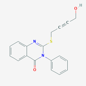 molecular formula C18H14N2O2S B366636 2-[(4-hydroxybut-2-yn-1-yl)sulfanyl]-3-phenylquinazolin-4(3H)-one CAS No. 500113-82-6