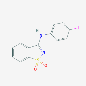 molecular formula C13H9IN2O2S B366640 N-(4-iodophenyl)-1,2-benzothiazol-3-amine 1,1-dioxide CAS No. 702648-98-4