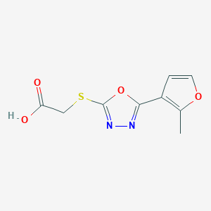 molecular formula C9H8N2O4S B366652 {[5-(2-Methyl-3-furyl)-1,3,4-oxadiazol-2-yl]thio}acetic acid CAS No. 889946-16-1