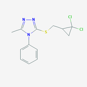 molecular formula C13H13Cl2N3S B366686 (2,2-dichlorocyclopropyl)methyl 5-methyl-4-phenyl-4H-1,2,4-triazol-3-yl sulfide CAS No. 948119-87-7