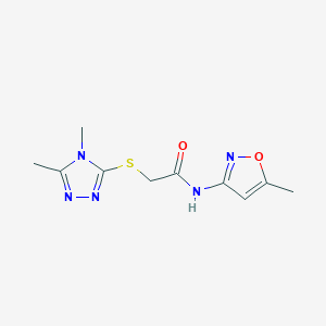 molecular formula C10H13N5O2S B366688 2-[(4,5-dimethyl-4H-1,2,4-triazol-3-yl)sulfanyl]-N-(5-methyl-1,2-oxazol-3-yl)acetamide CAS No. 603070-93-5