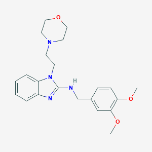 molecular formula C22H28N4O3 B366741 N-[(3,4-dimethoxyphenyl)methyl]-1-(2-morpholin-4-ylethyl)benzimidazol-2-amine CAS No. 325729-91-7