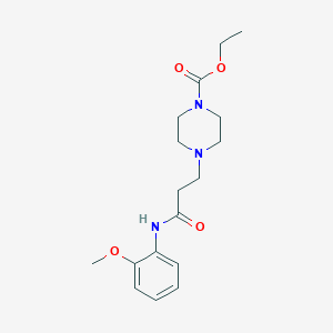molecular formula C17H25N3O4 B366757 Ethyl 4-[3-(2-methoxyanilino)-3-oxopropyl]piperazine-1-carboxylate CAS No. 384845-77-6
