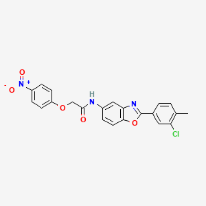 molecular formula C22H16ClN3O5 B3667644 N-[2-(3-chloro-4-methylphenyl)-1,3-benzoxazol-5-yl]-2-(4-nitrophenoxy)acetamide 