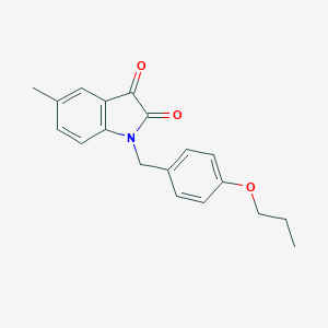 molecular formula C19H19NO3 B366773 5-methyl-1-(4-propoxybenzyl)-1H-indole-2,3-dione CAS No. 620931-42-2
