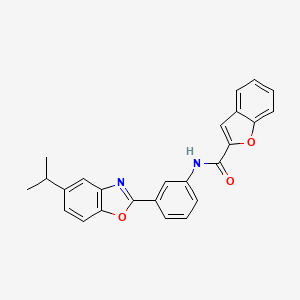 molecular formula C25H20N2O3 B3667730 N-{3-[5-(propan-2-yl)-1,3-benzoxazol-2-yl]phenyl}-1-benzofuran-2-carboxamide 