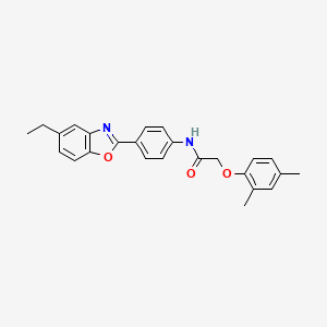 molecular formula C25H24N2O3 B3667736 2-(2,4-dimethylphenoxy)-N-[4-(5-ethyl-1,3-benzoxazol-2-yl)phenyl]acetamide 