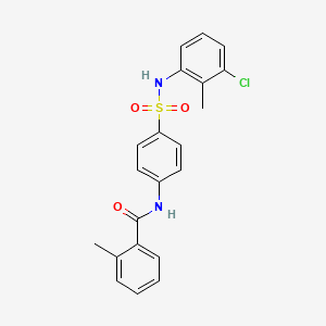 molecular formula C21H19ClN2O3S B3667761 N-[4-[(3-chloro-2-methylphenyl)sulfamoyl]phenyl]-2-methylbenzamide 