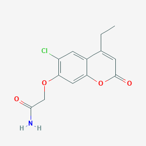 molecular formula C13H12ClNO4 B3667833 2-[(6-chloro-4-ethyl-2-oxo-2H-chromen-7-yl)oxy]acetamide 